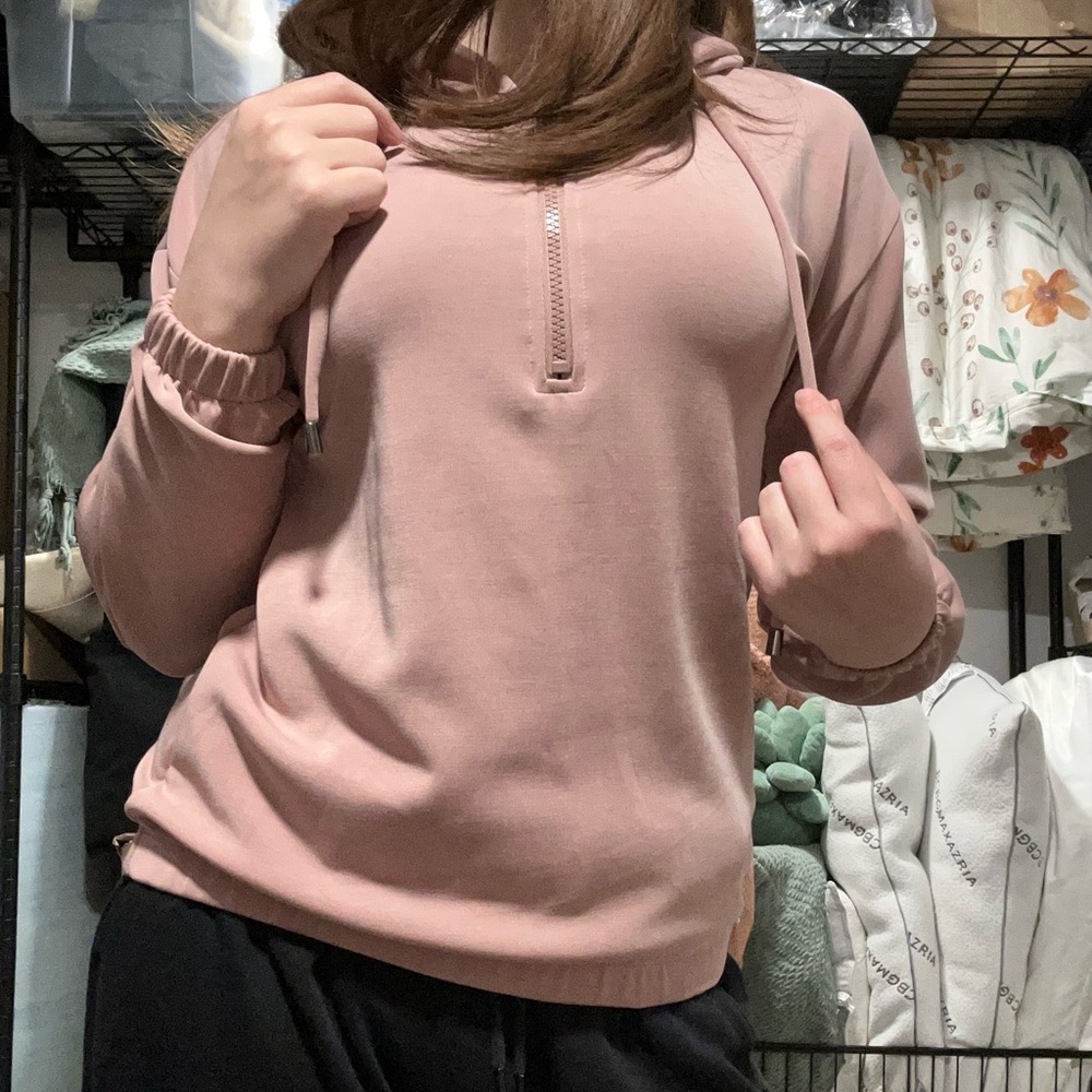 Extremely Soft Pink Half Zip Hoodie